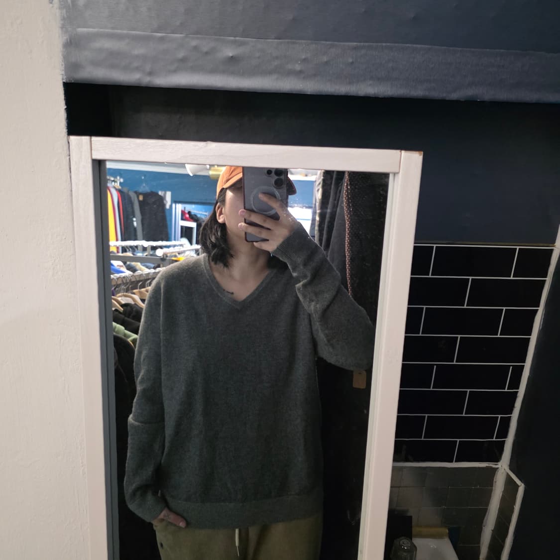 일본정품)폴로 랄프로렌 메리노울 100% 브이넥 니트L 상품이미지1