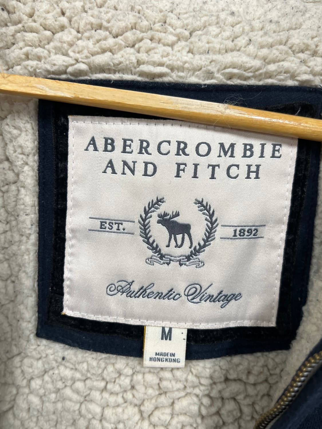 아베크롬비 레터링 로고 Y2K 양털 후드집업 상품이미지7