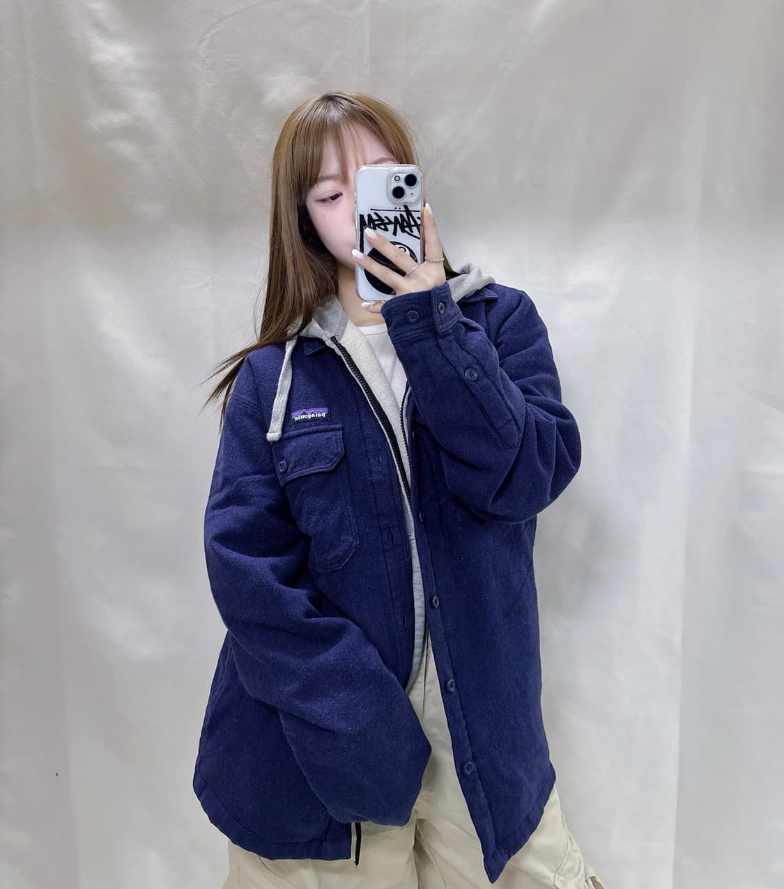 파타고니아 네이비 누빔 셔츠자켓  상품이미지1