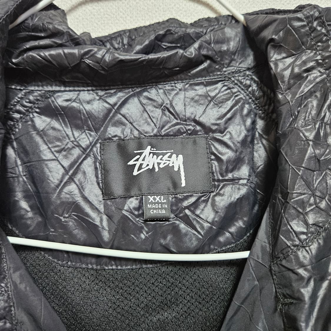 (XXL) 스투시 비치 쉘 링클 나일론 자켓 블랙 상품이미지3