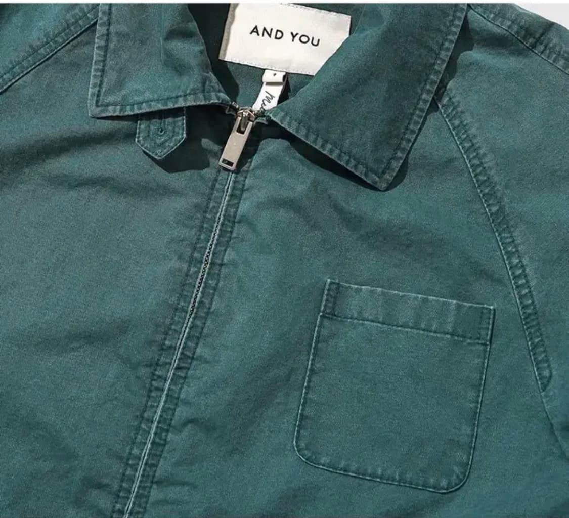 가격내림 ! 앤유 베릭 가먼트 워싱 블루종 점퍼 (다크 그린) 상품이미지7