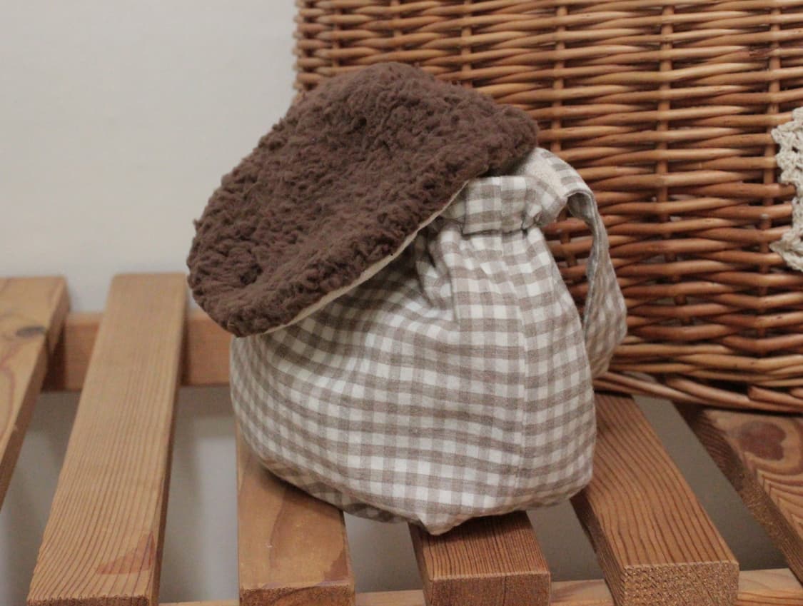 핸드메이드 손잡이 퍼 밴딩 파우치 상품이미지2