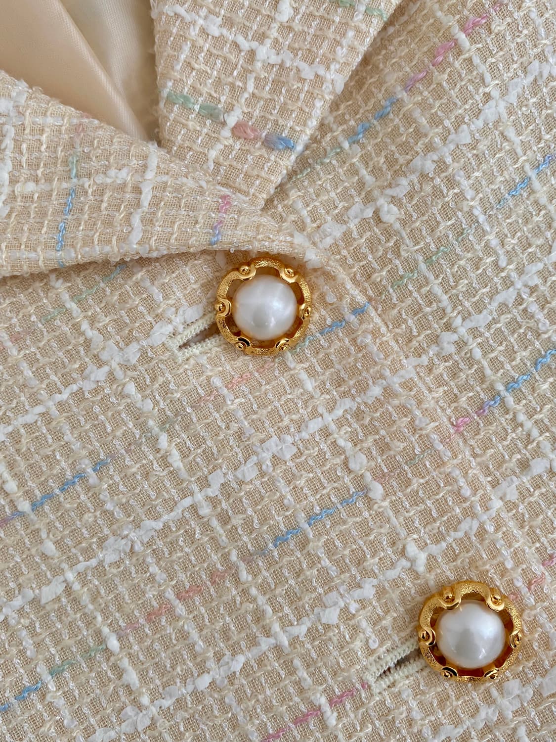 버터 아이보리 빈티지 트위드 재킷 상품이미지2