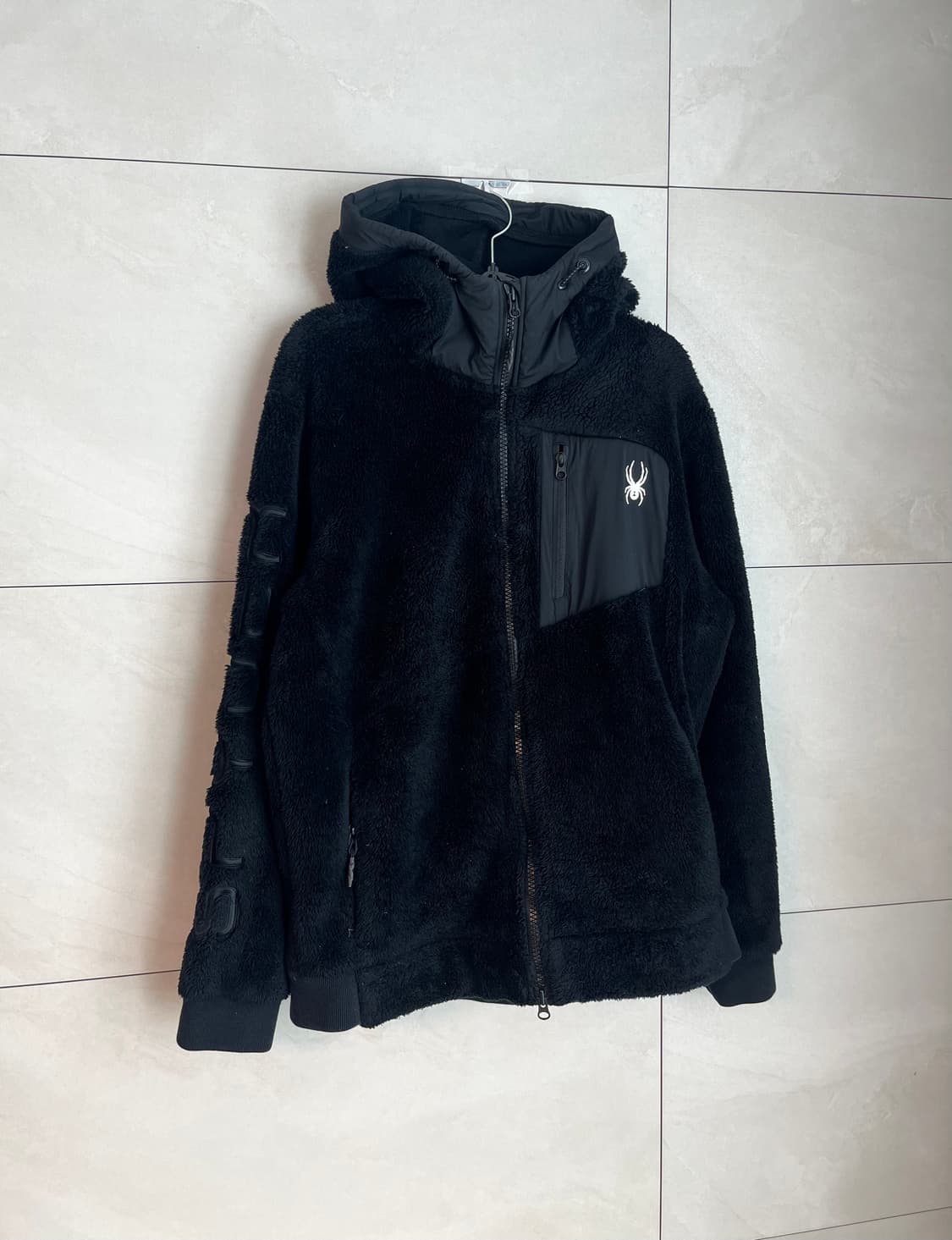 스파이더 플리스 후리스 후드 집업 블랙 [L] 상품이미지2