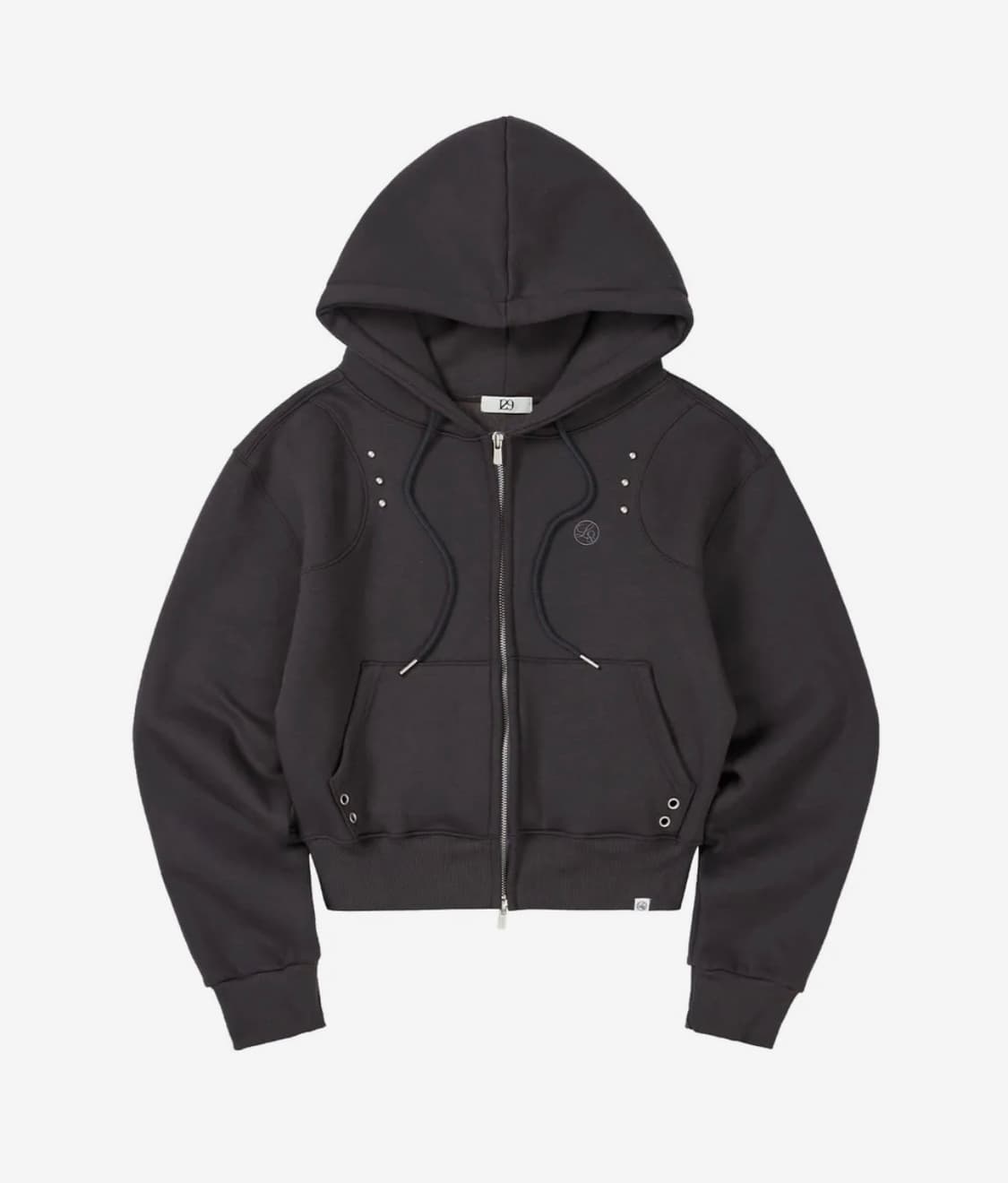 일리고 스터드 후드집업 차콜 상품이미지2