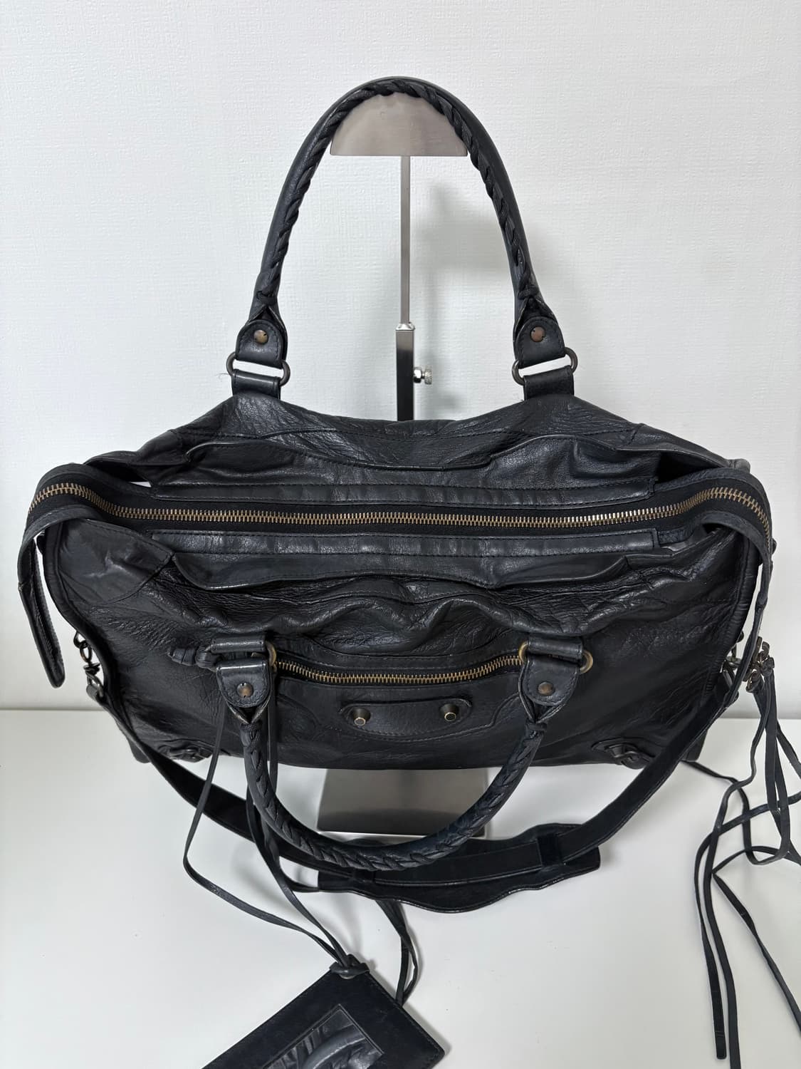 발렌시아가 시티 모터백 블랙 상품이미지4