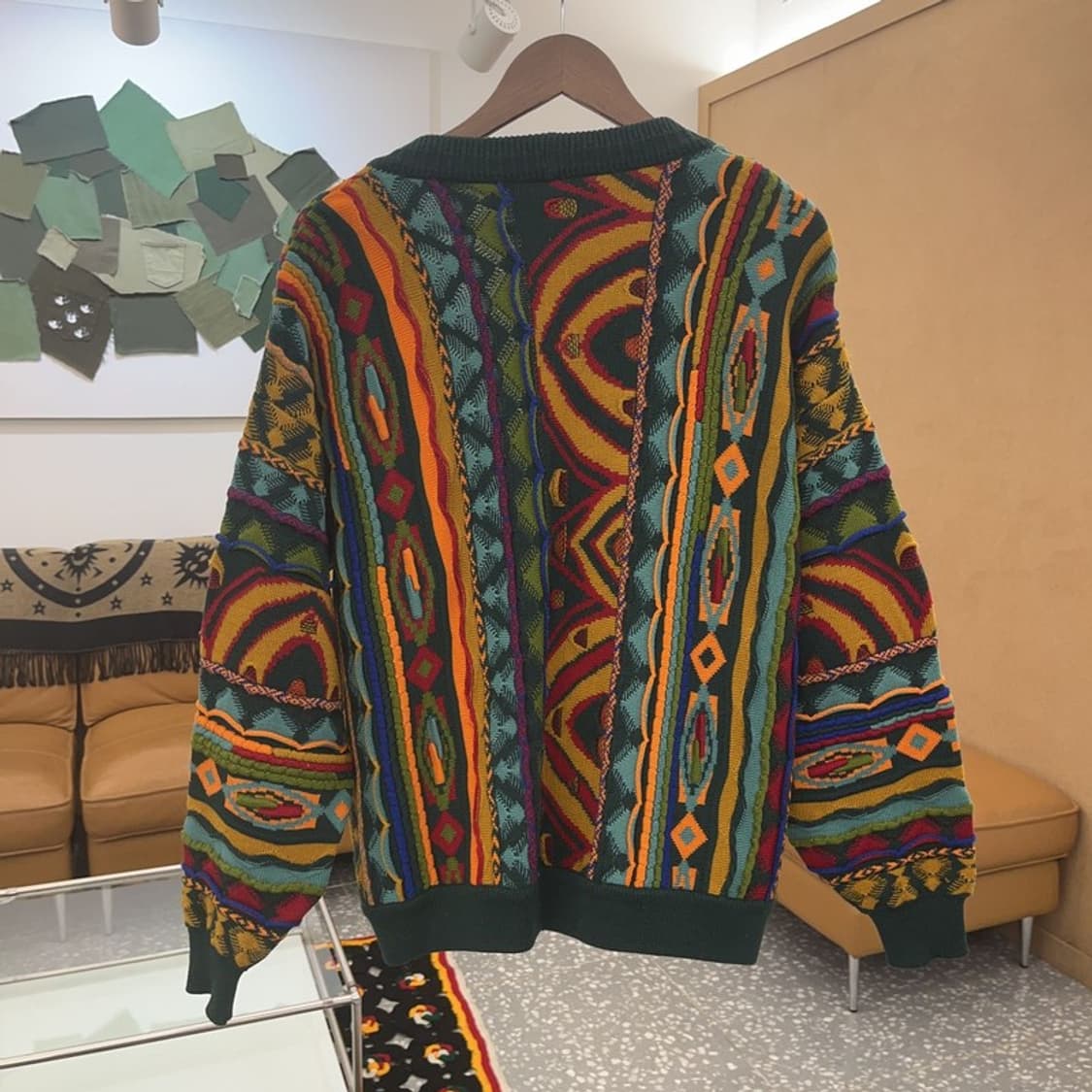 게오쿠 보헤미안 에스닉 패턴 메리노울 니트 가디건 S C06803 상품이미지4