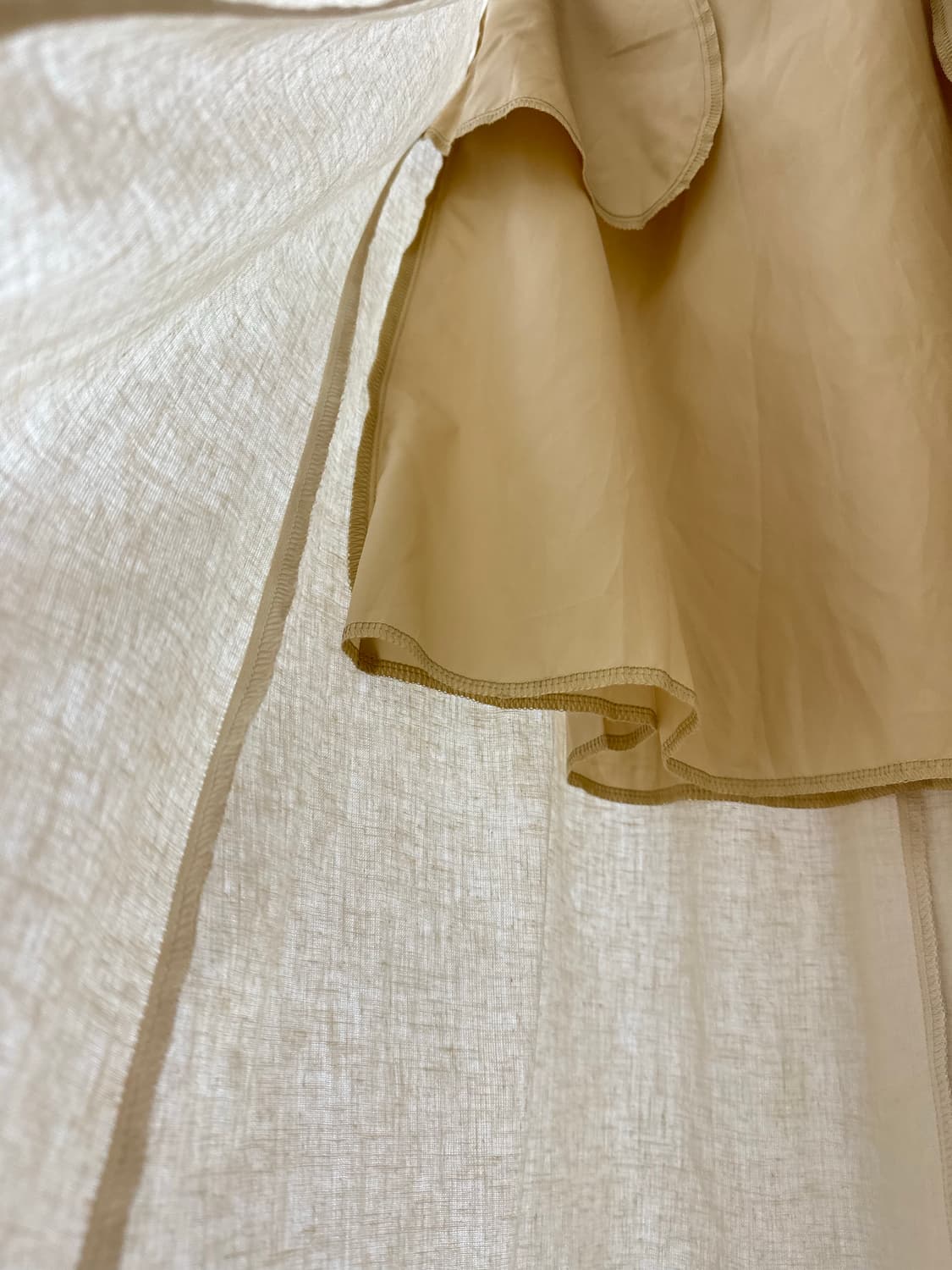 일본빈티지 린넨 혼방 플레어 밴딩 롱 스커트 상품이미지5