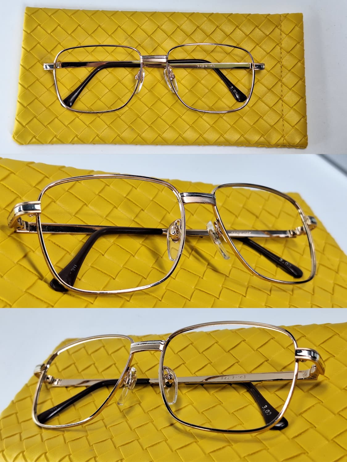 90s 일본 빈티지/골드 오너먼트 힌지 장식 남성용 안경테 56mm 상품이미지2