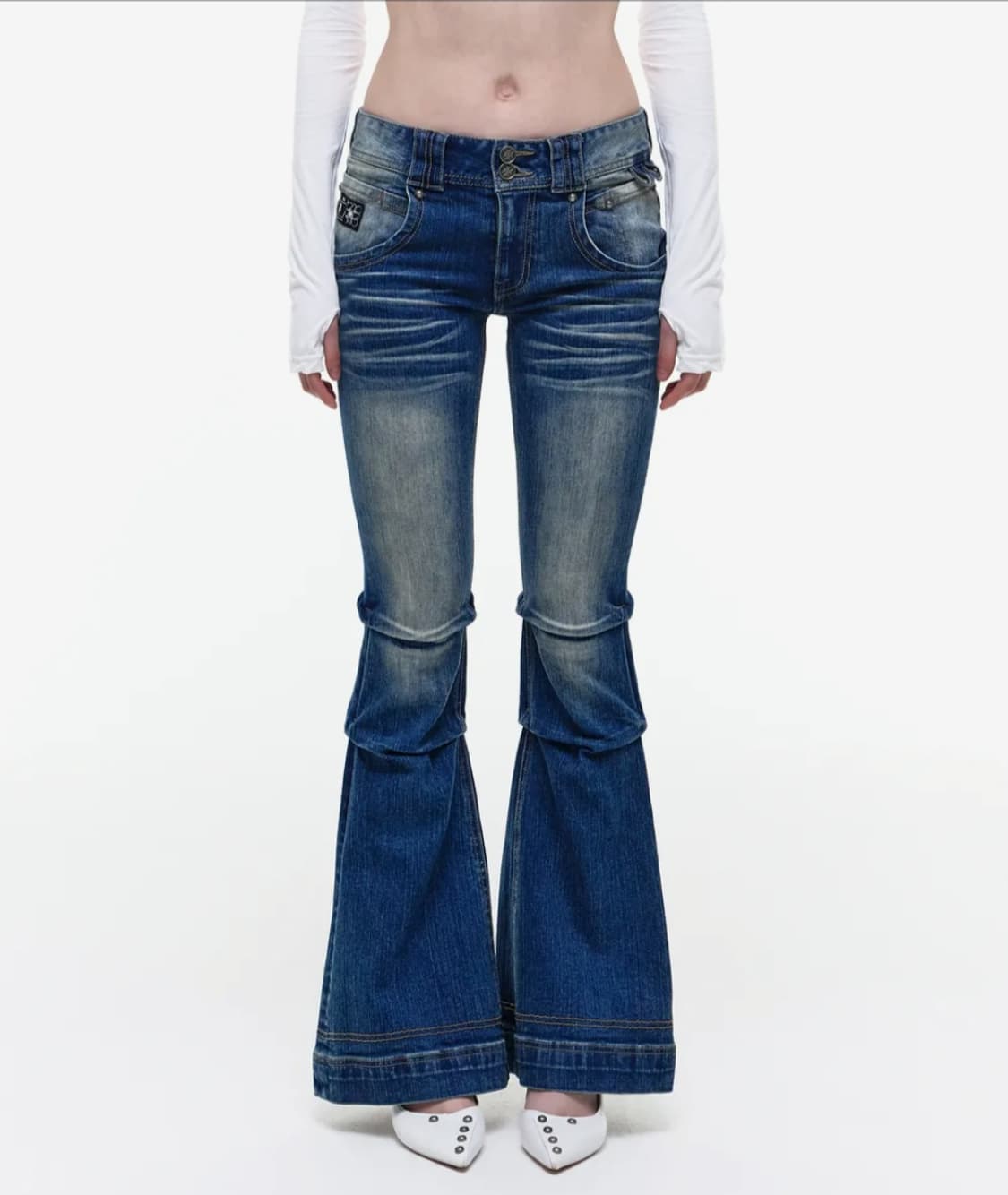 STUNNER FLARE DENIM PANTS M/BLUE 상품이미지1