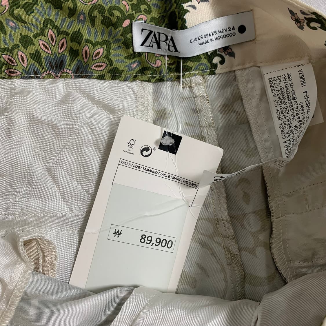 자라(ZARA) 패치워크 프린트 와이드 팬츠 (새상품) 상품이미지6