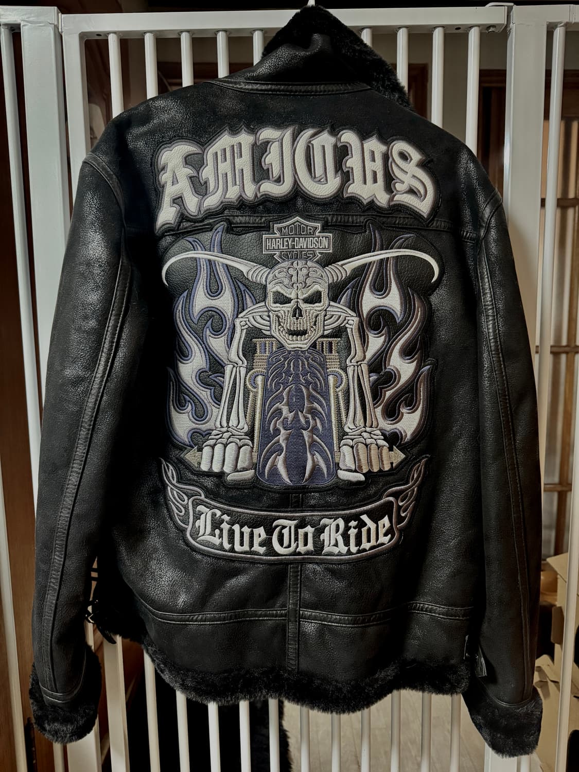 할리데이비슨 패치 커스텀 가죽자켓 무스탕 상품이미지3