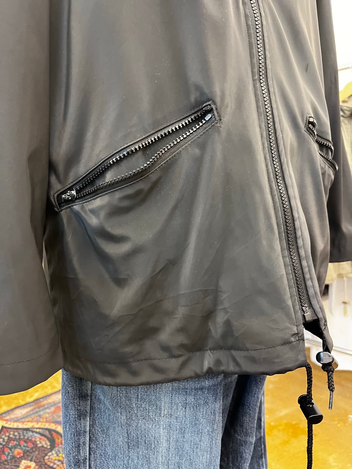 아르마니 진스 러버 쉘 후드 자켓 블랙 상품이미지5