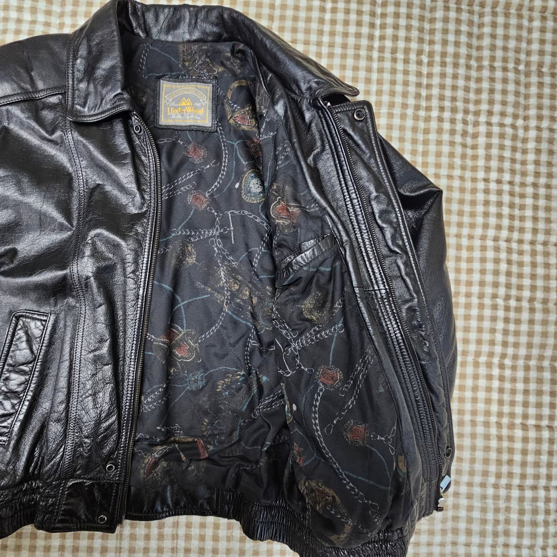 언더우드 소가죽100 봄버자켓 남자100 상품이미지6