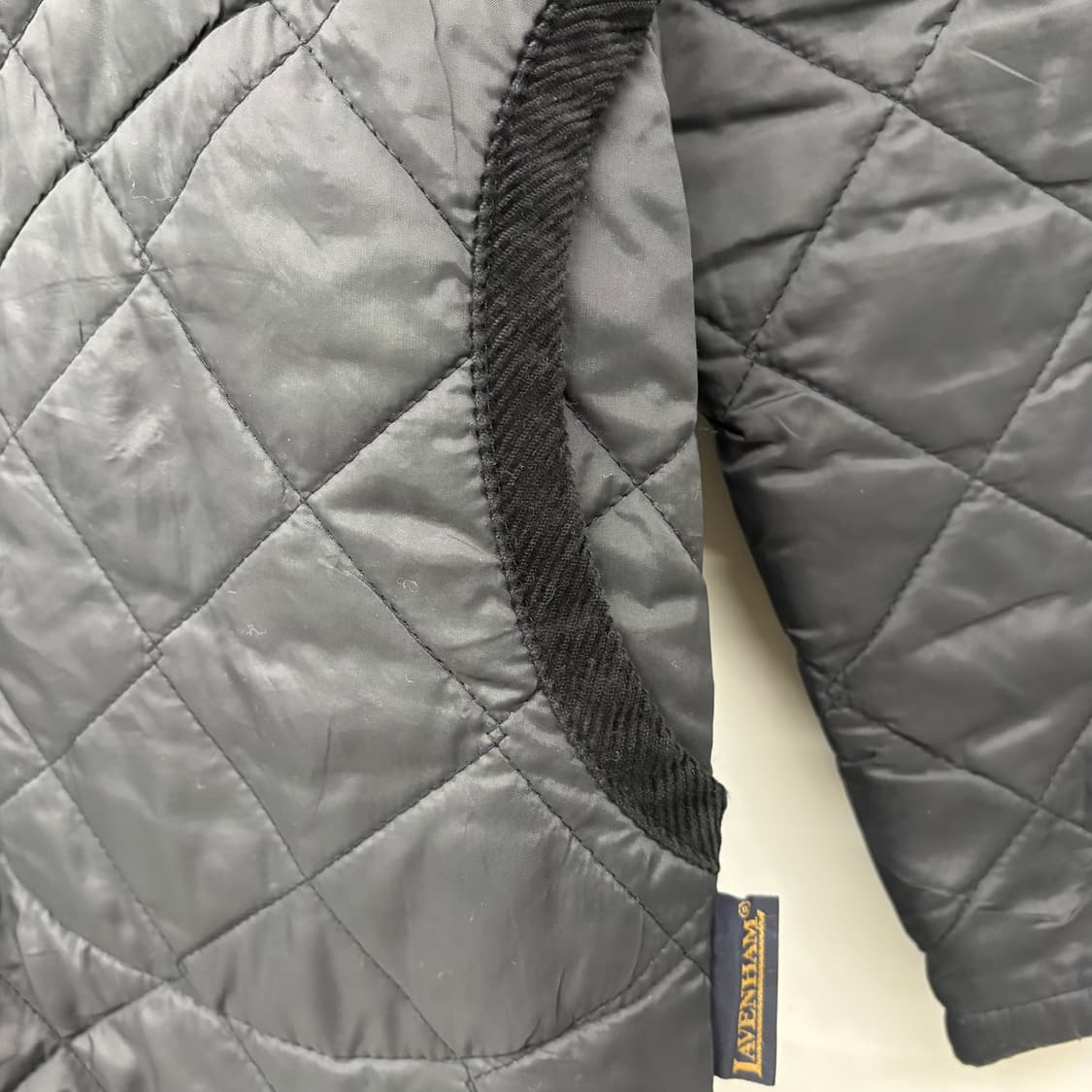 라벤햄 블랙 퀼팅 후드 코트 여/M 상품이미지3