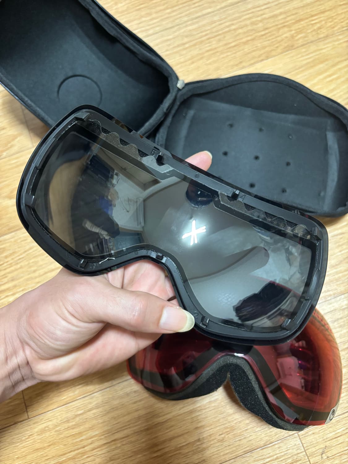 드래곤 스키 고글 레드/블랙 렌즈 케이스 포함 상품이미지4