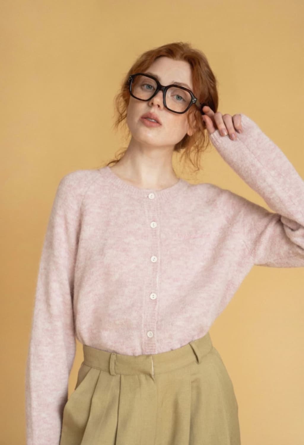 [위드아웃썸머] essential logo cardigan_pink 상품이미지2