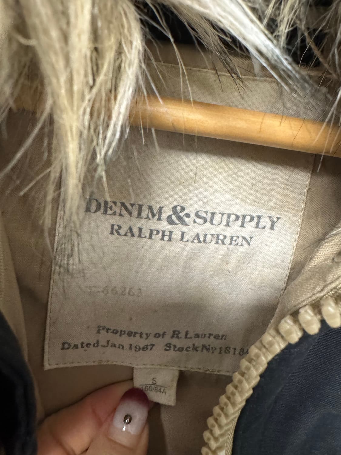 폴로 데님앤서플라이 y2k 퍼 후드 덕다운 패딩 조끼 베스트 S 상품이미지4