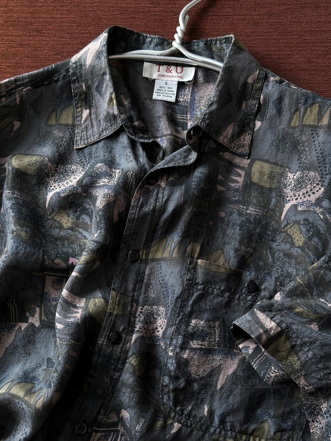 100% silk design patterned blouse shirt 상품이미지1