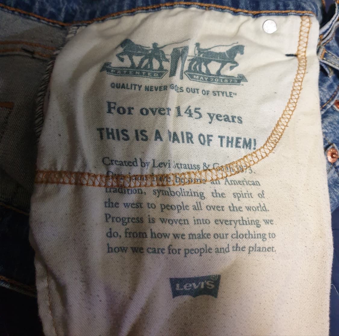 리바이스 502 테이퍼드 스트레치 워싱 데님팬츠 인디고 (32) 상품이미지4