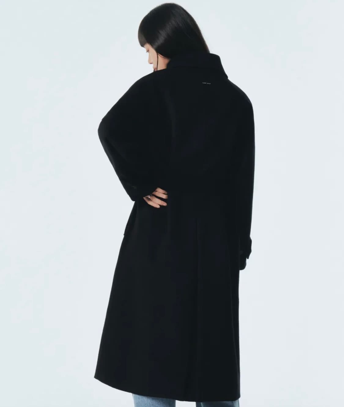 시티브리즈 벨티드 핸드메이드 롱 코트 블랙 상품이미지2