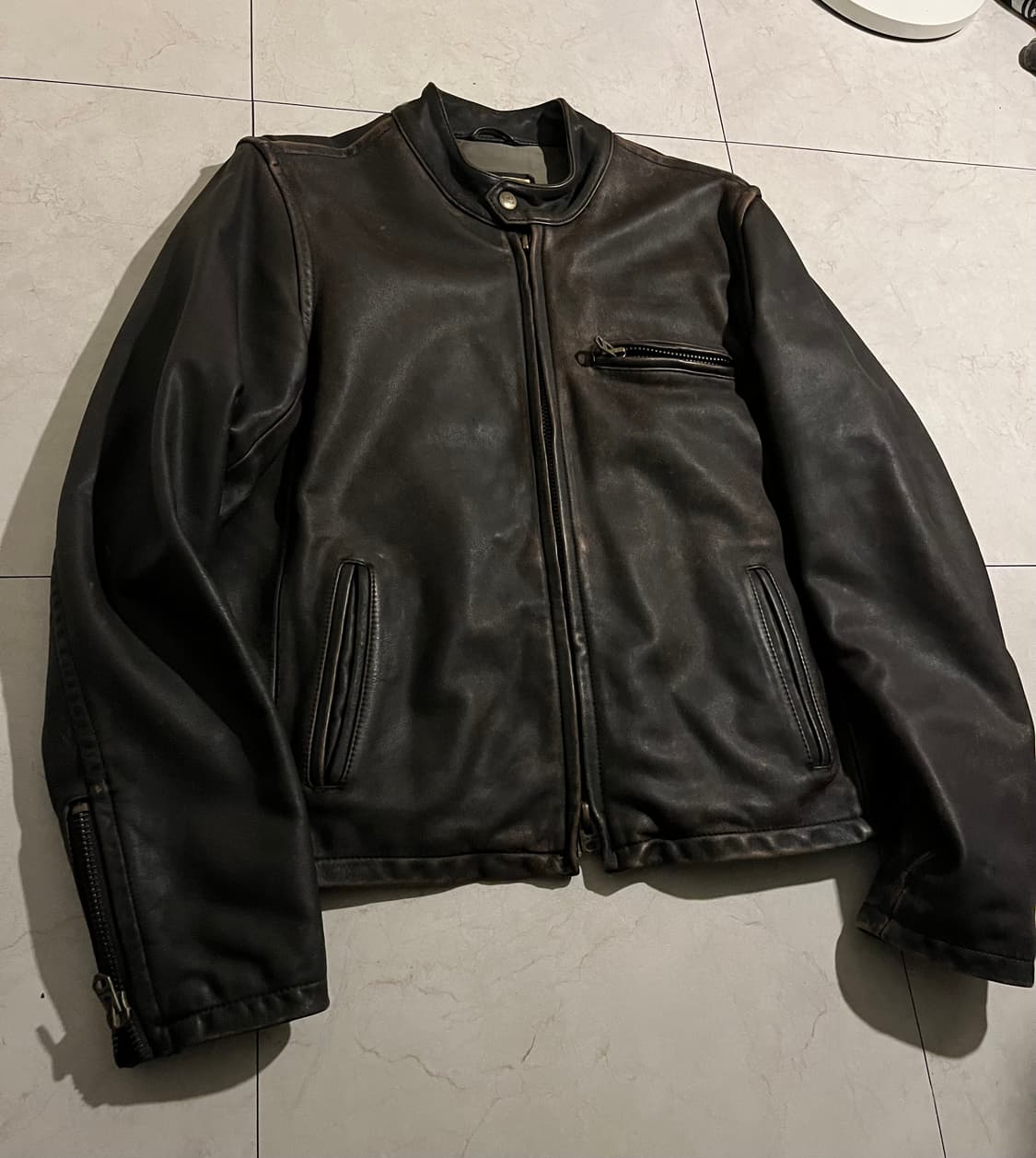 에즈라 피치 리얼 레더 카페레이서 자켓 L 상품이미지1