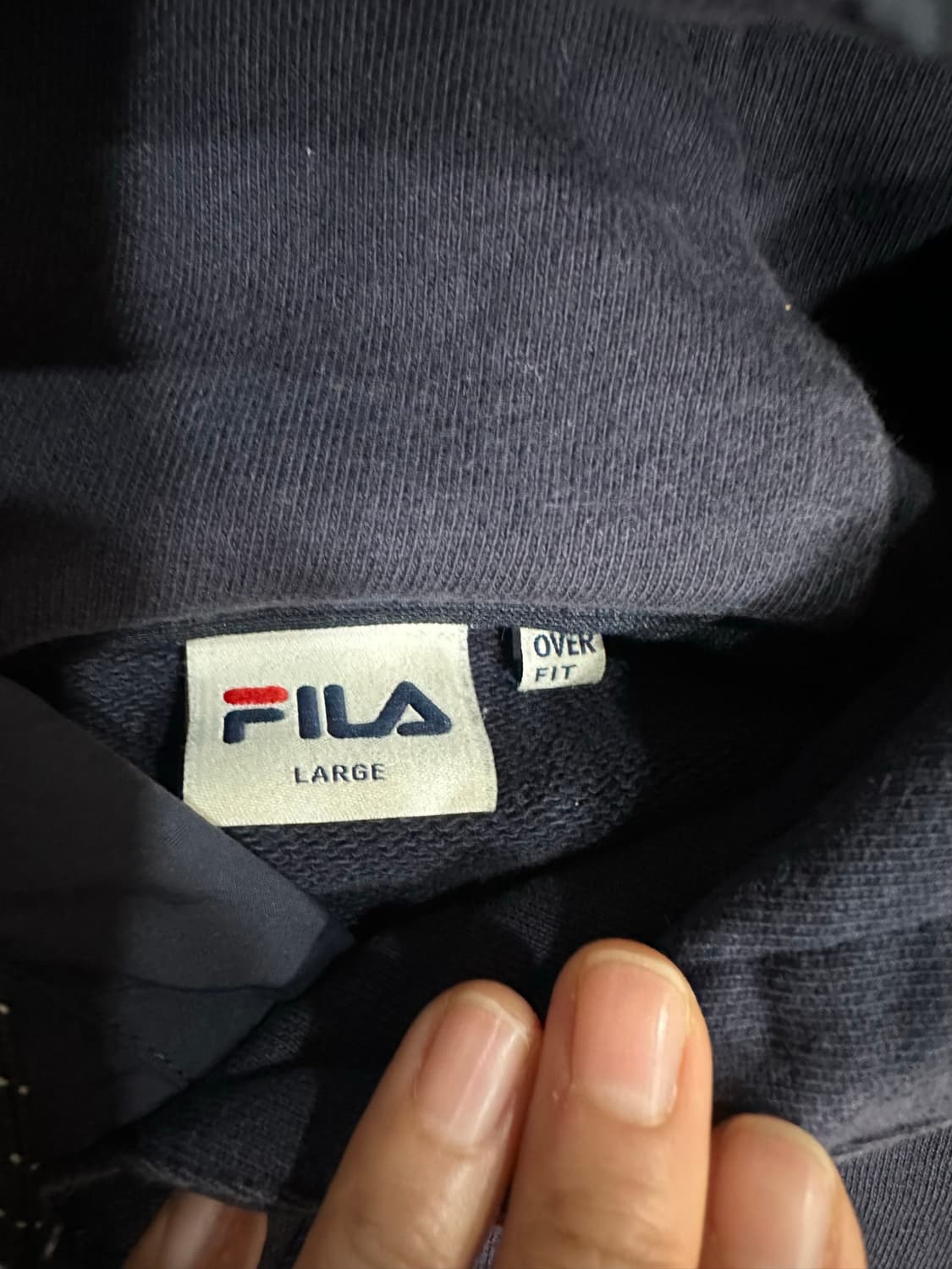 휠라 FILA 컬러블록 후드 아노락 후드티 L 네이비 레드 화이트 상품이미지10