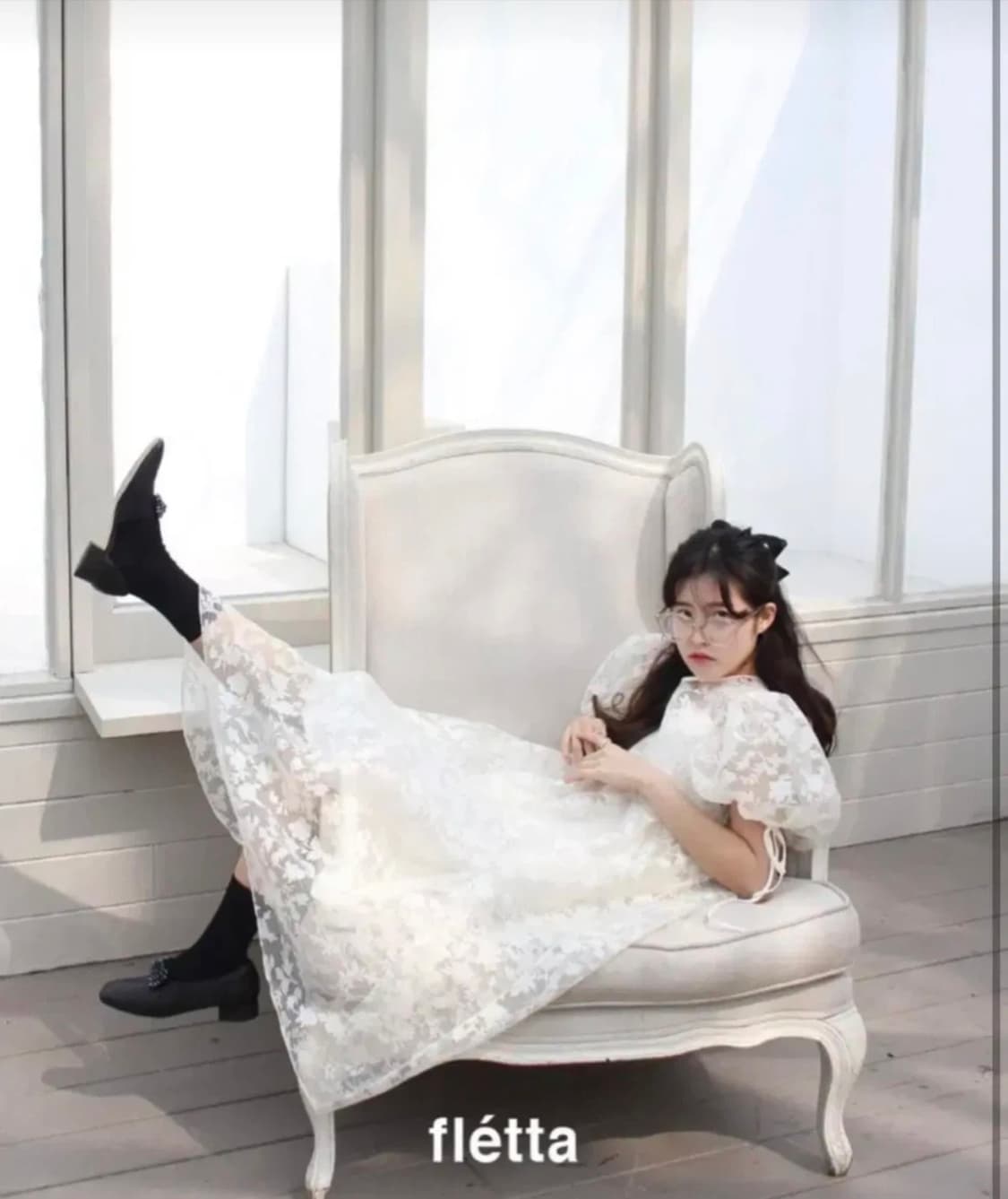 (플레따 fletta) 31번 퍼프 시스루 드레스 -s 상품이미지4