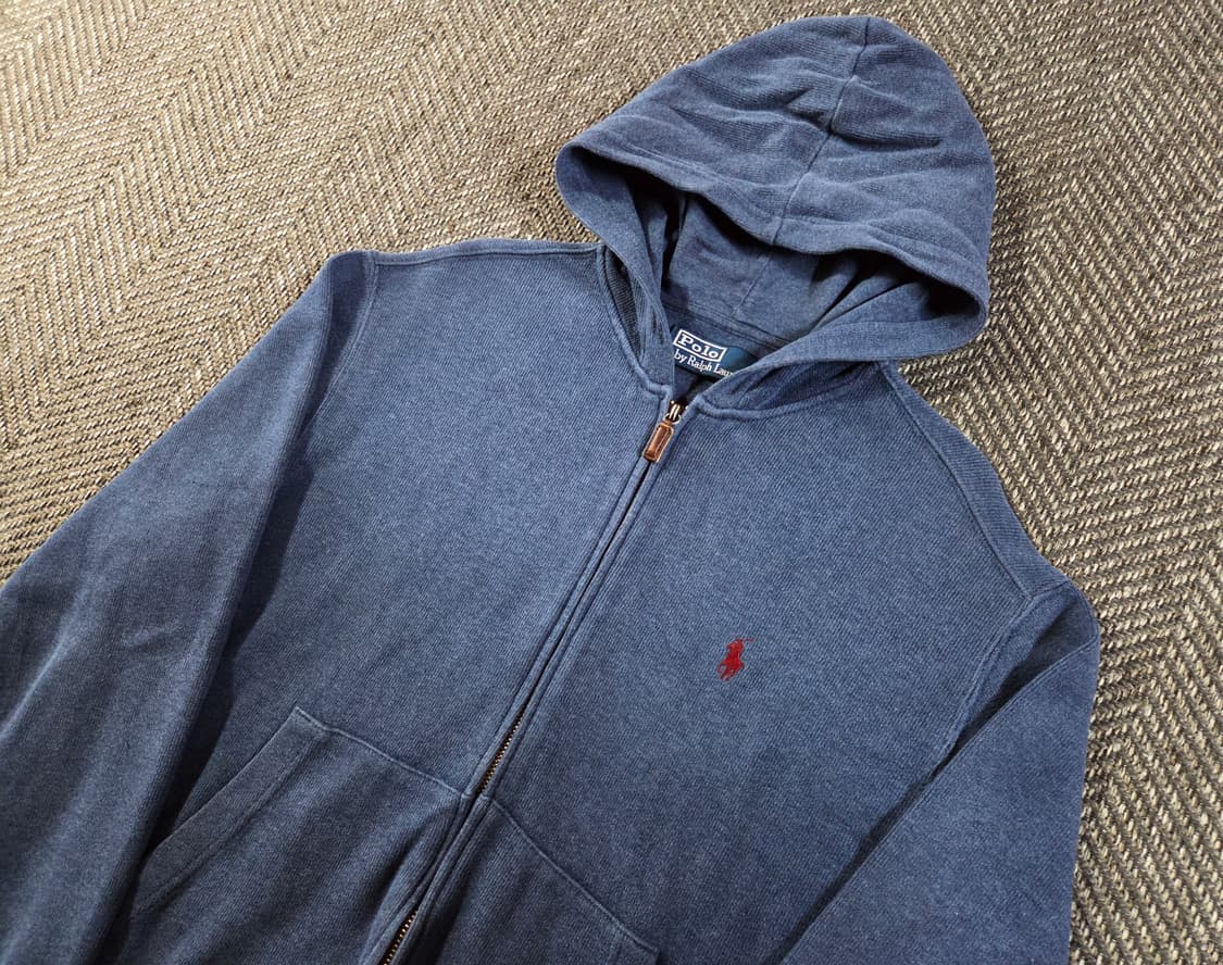 폴로 Polo 랄프로렌 페이드 블루 투웨이 니트 후드집업 상품이미지4
