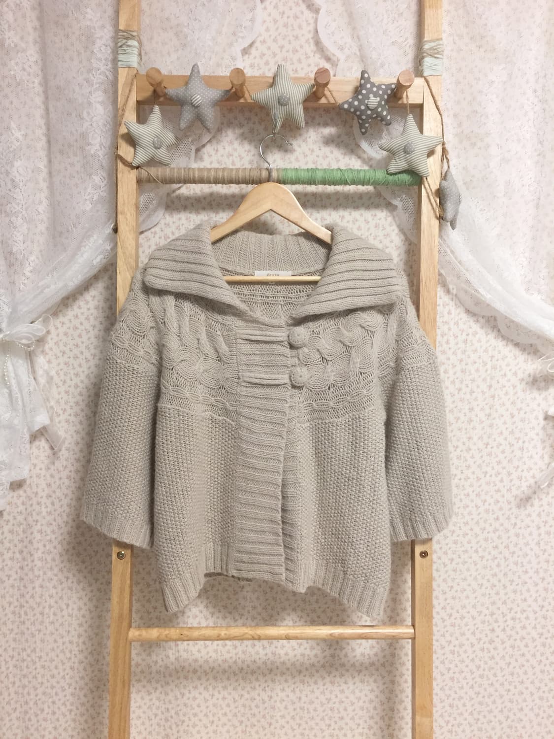 빈티지 모리걸 투버튼 니트 가디건  상품이미지2