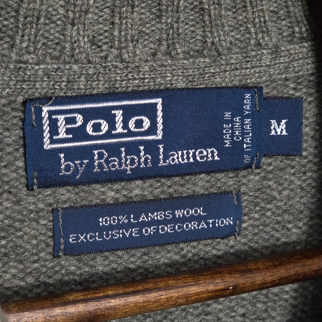 폴로 빅포니 램스울 그레이 카키 반집업 니트 상품이미지9