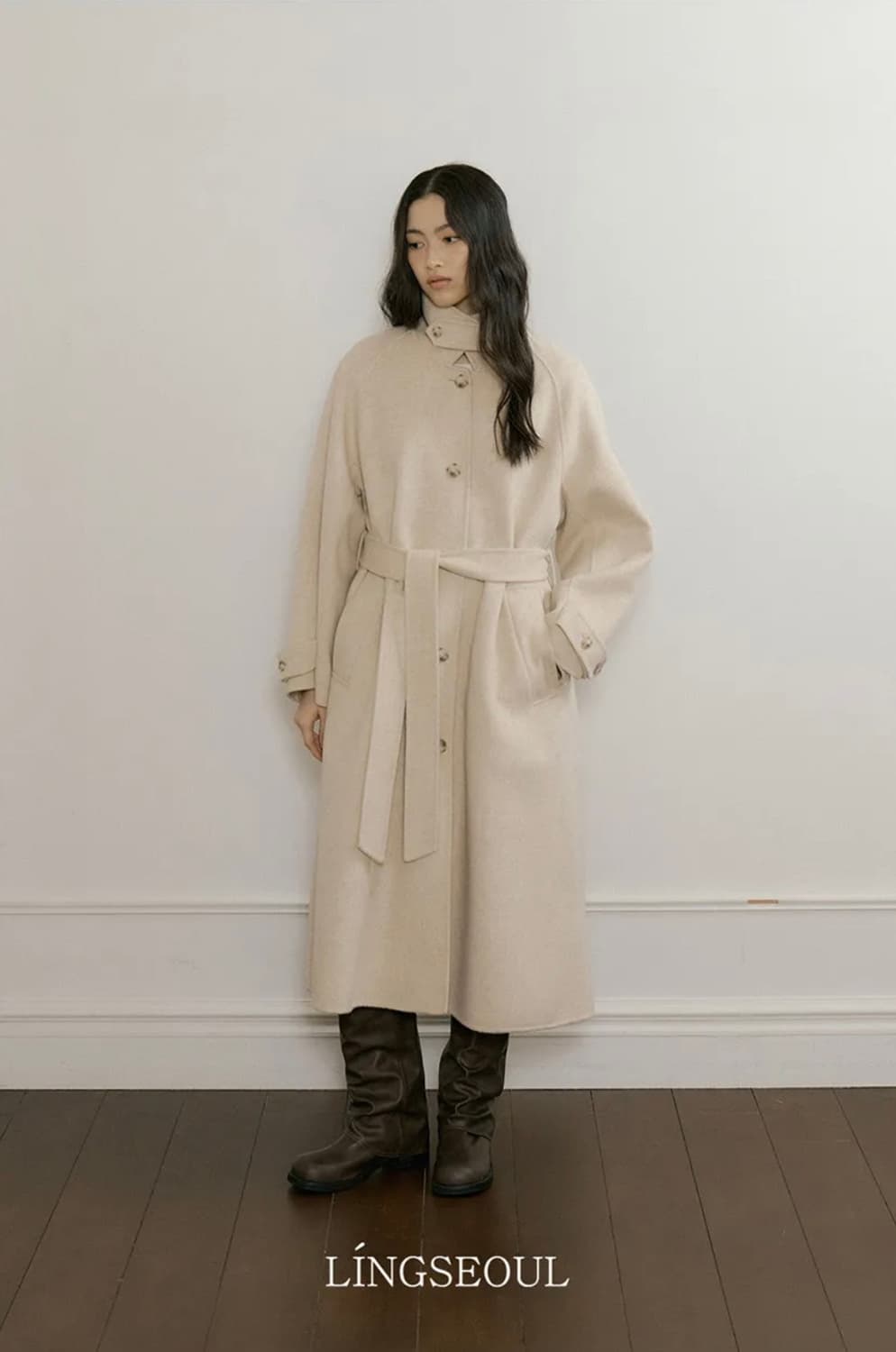 링서울 핸드메이드 울 트렌치 코트 옐로우베이지 상품이미지2