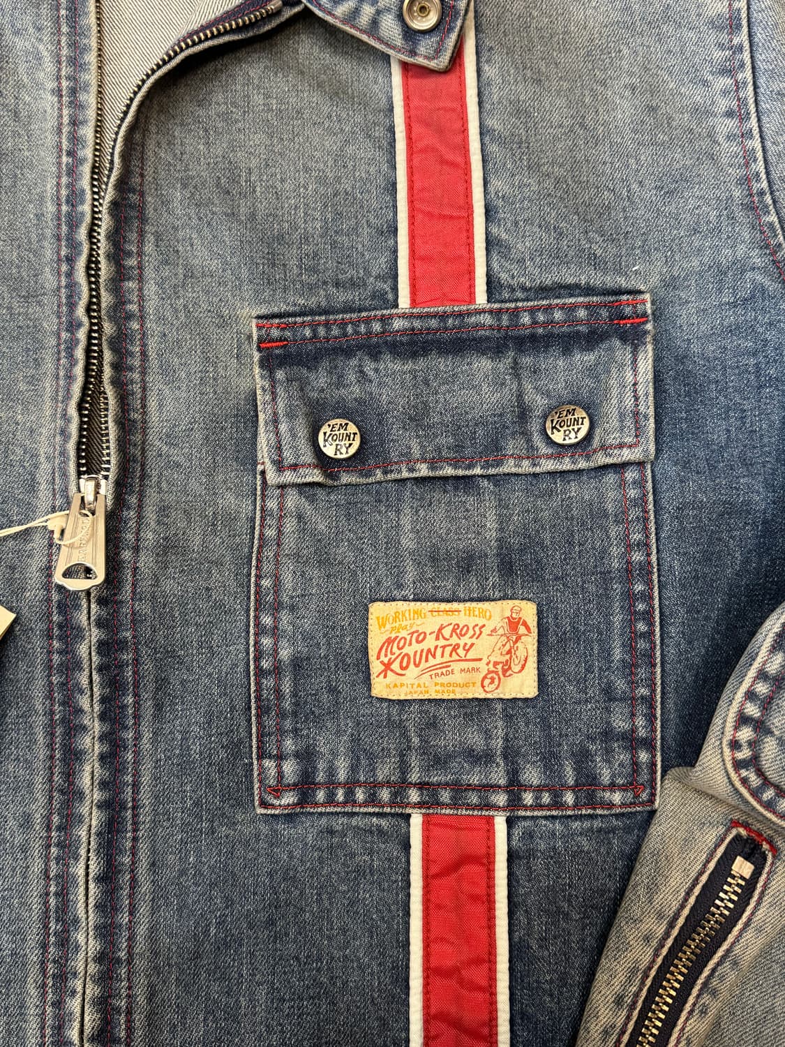 [3][L] 캐피탈 14온즈 데님 토도테레노 모토크로스 자켓 리메이크 상품이미지6