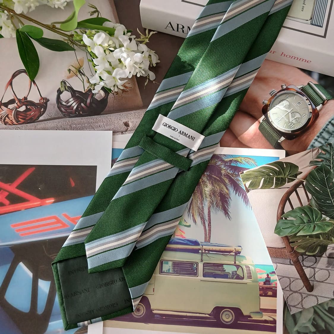 조르지오아르마니 실크 스트라이프 넥타이 9.6cm A+~A등급A19175 상품이미지4