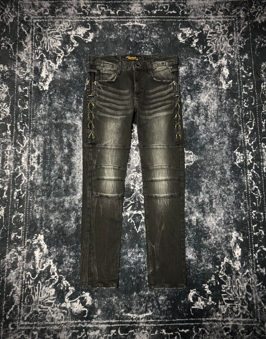 Punk style Shadow strap biker pants 상품이미지1