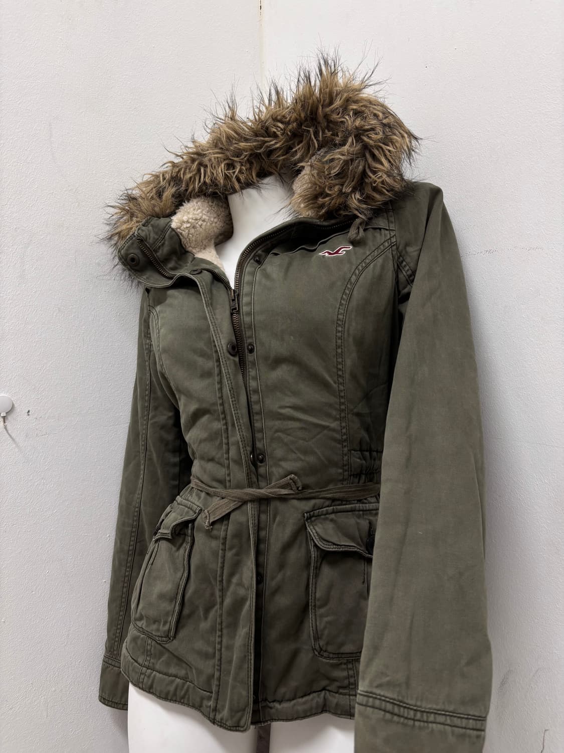 “Holister”Y2K Mood Khaki Fur Jacket 상품이미지8