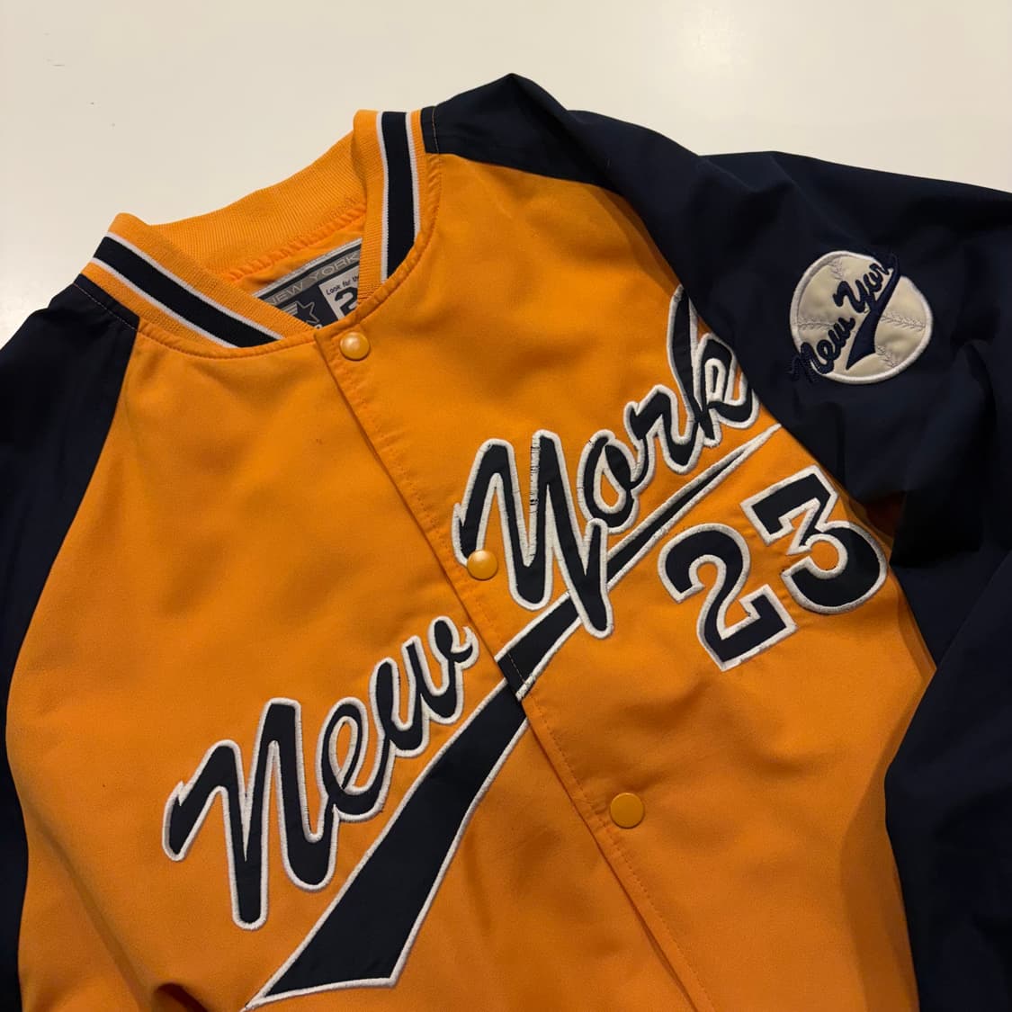 뉴욕 어패럴 빈티지 양키스 야구 점퍼 오렌지 C743 상품이미지3