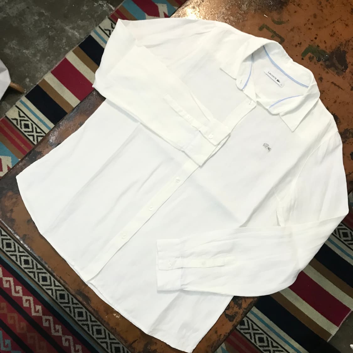 라코스테 화이트 린넨 셔츠 여성 55 66 상품이미지2
