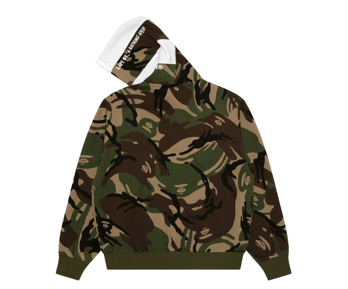 AAPE 에이프 버튼 후디 카모플라주 그린 상품이미지2