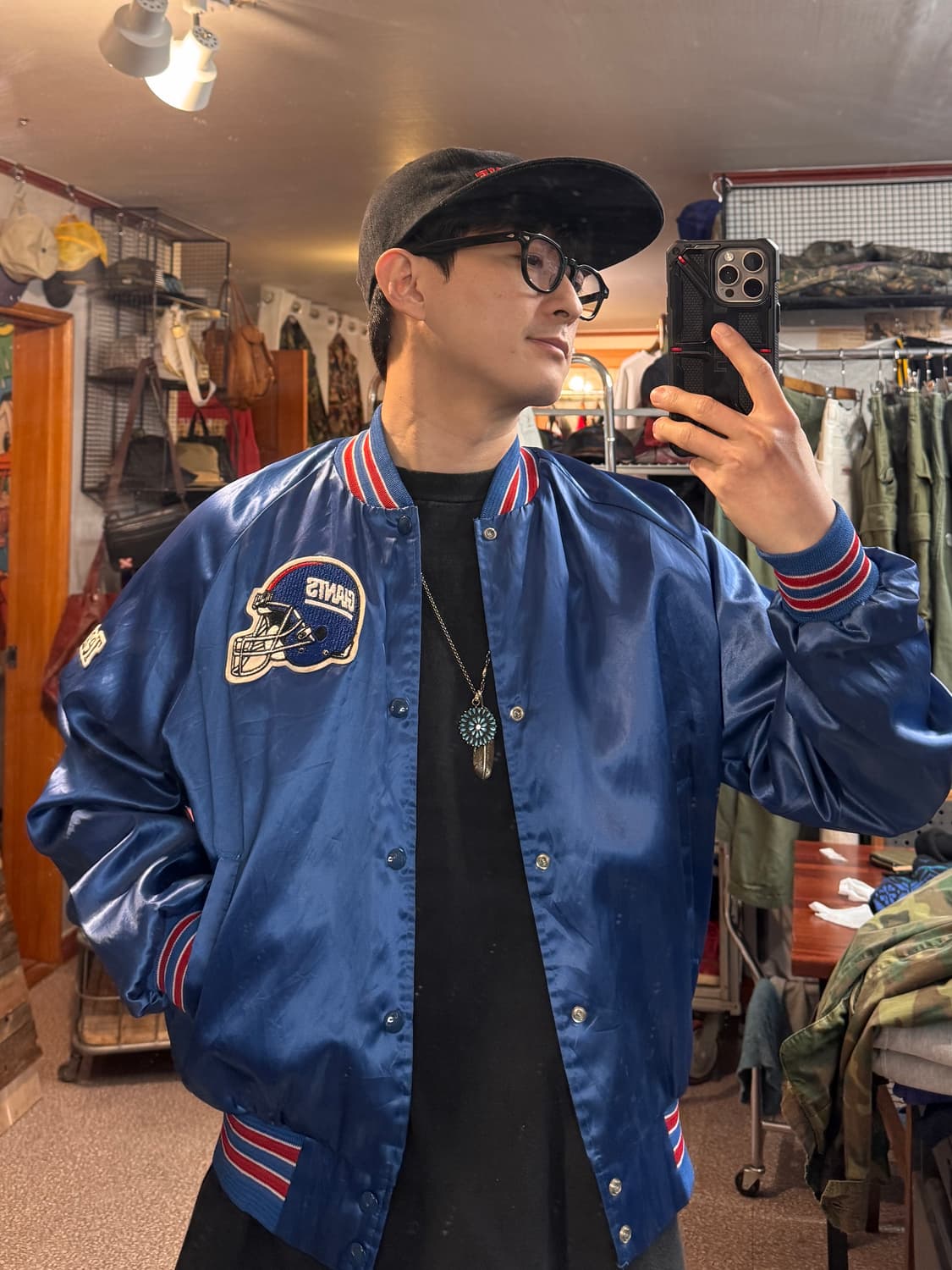 90s usa made NFL satin stadium jacket 상품이미지2