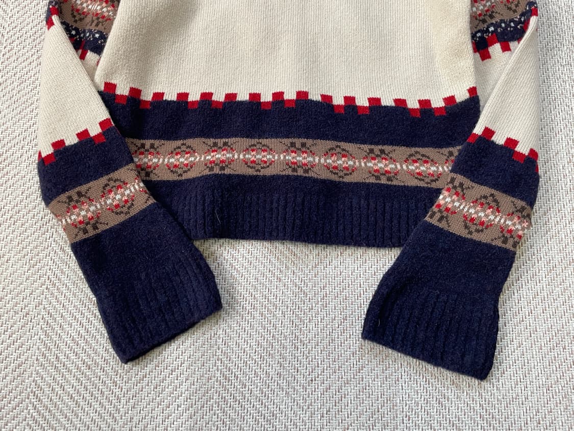 빈티지 노르딕 스웨이드 트림 니트  J03496 상품이미지8