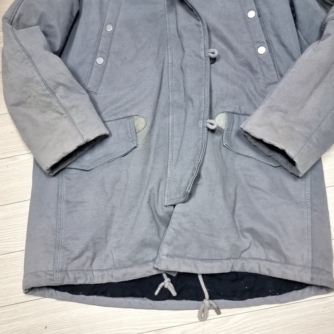 TIME 회색 n3b후드 퍼 야상 점퍼(82-94-160) 상품이미지3