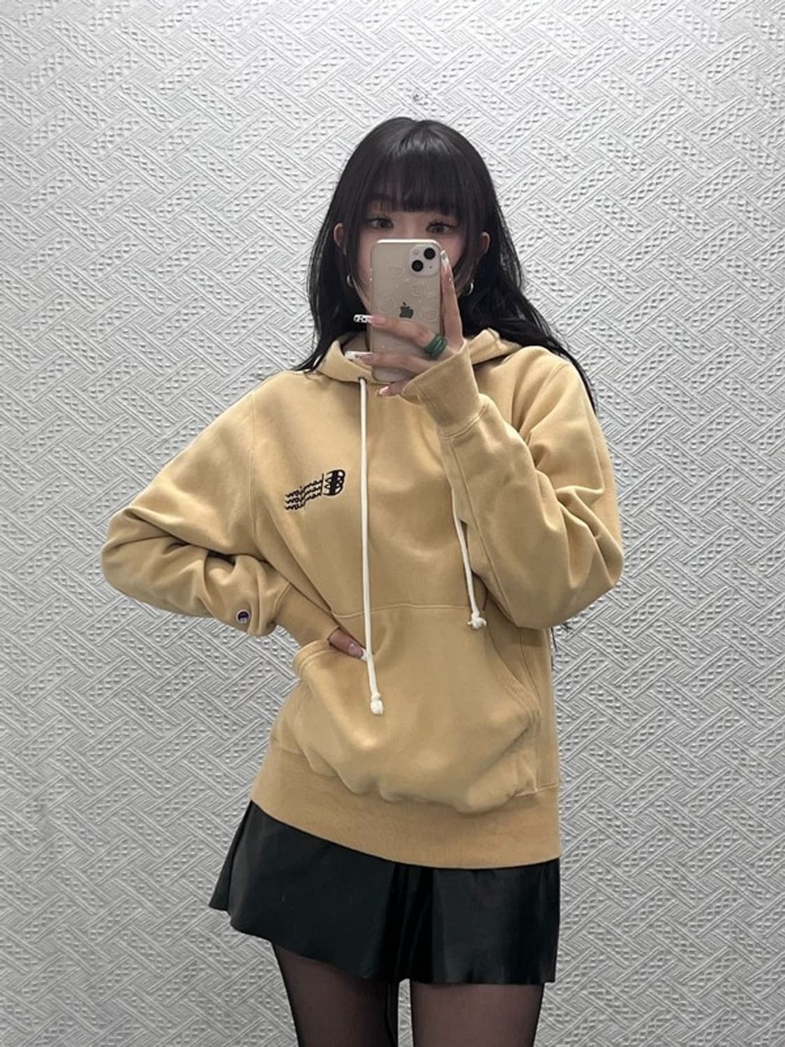 챔피온 빈티지 캐주얼 트리플로고 오트밀 후드티 S C11145 상품이미지2