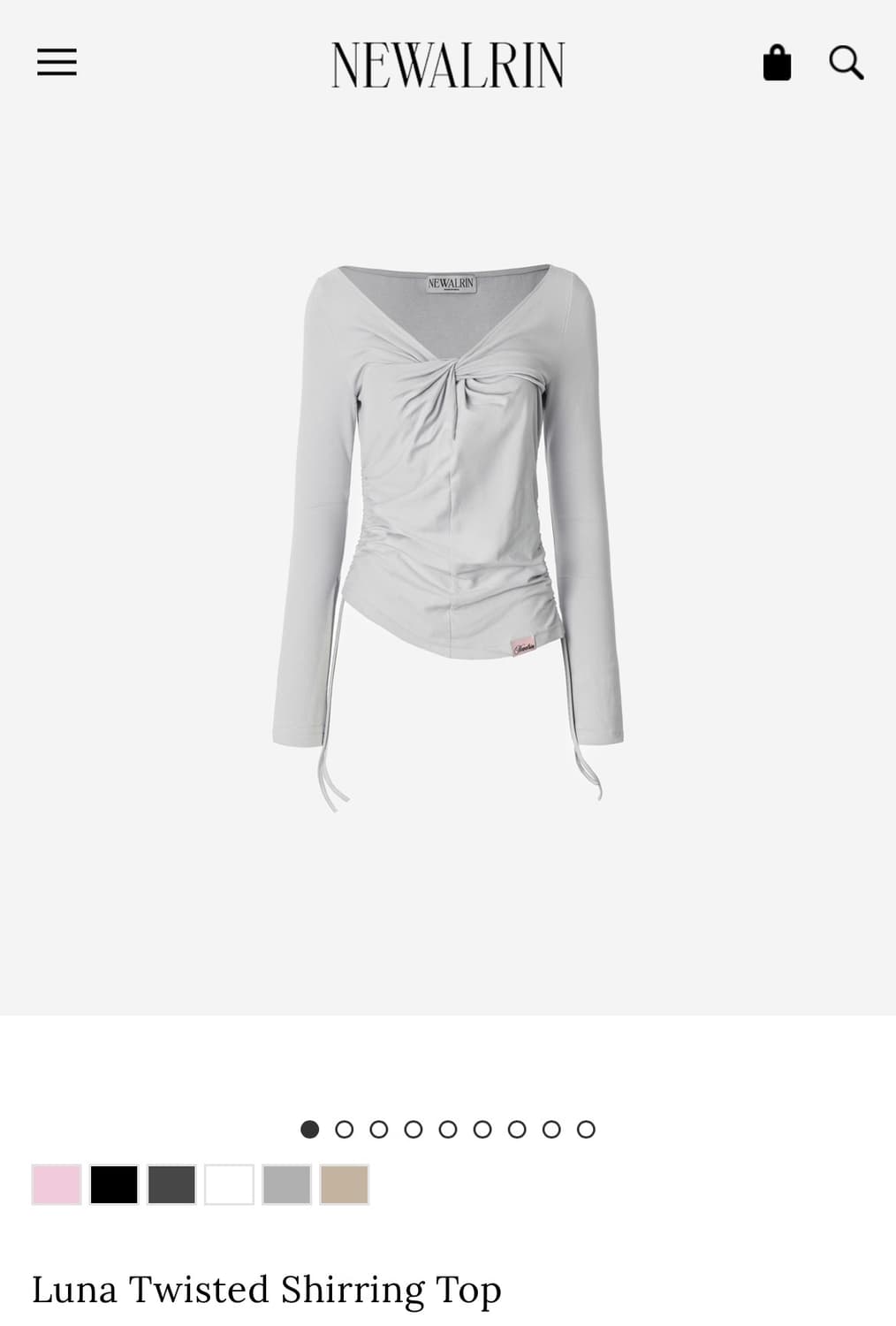 (택 있음) 뉴얼린 루나 트위스트 셔링 탑 상품이미지1