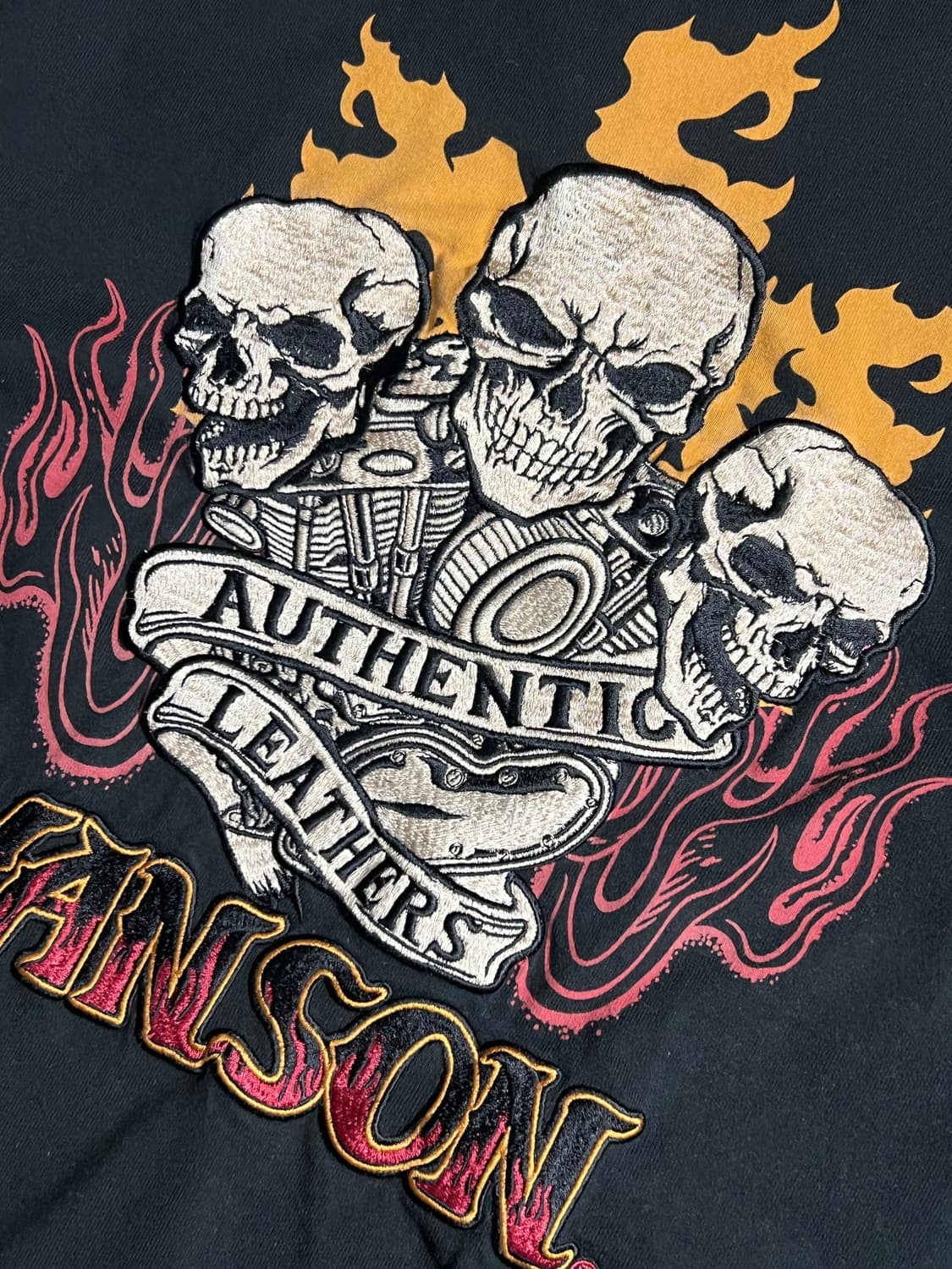 Vanson Flame Skull L/S 상품이미지2