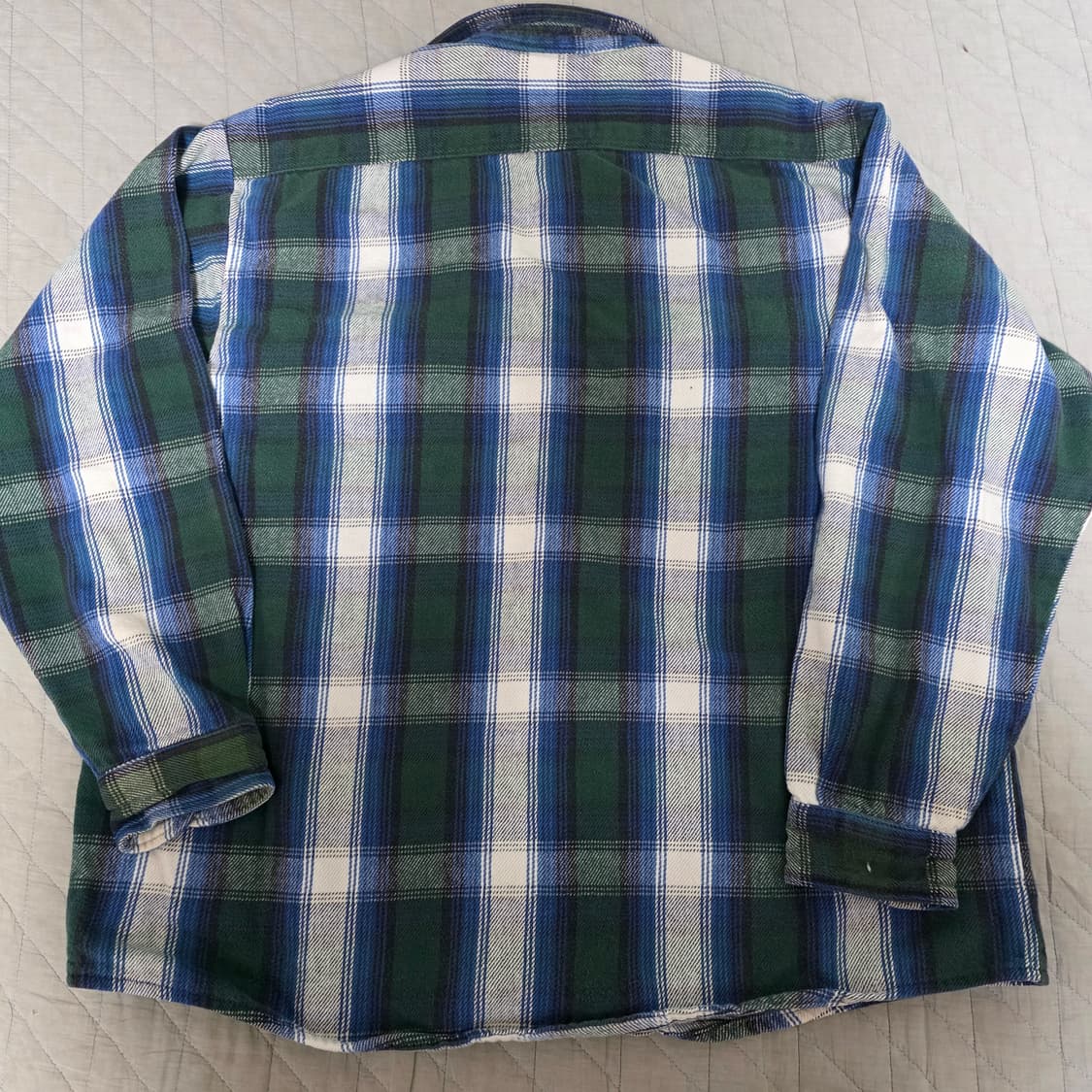 [XL] 90s 파이브 브라더 빈티지 플란넬 체크 셔츠 그린/블루 상품이미지4