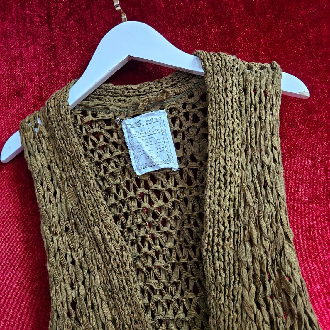 SHALLOT 울 혼방 짜임 자게 버튼 니트 베스트 Free size 상품이미지4