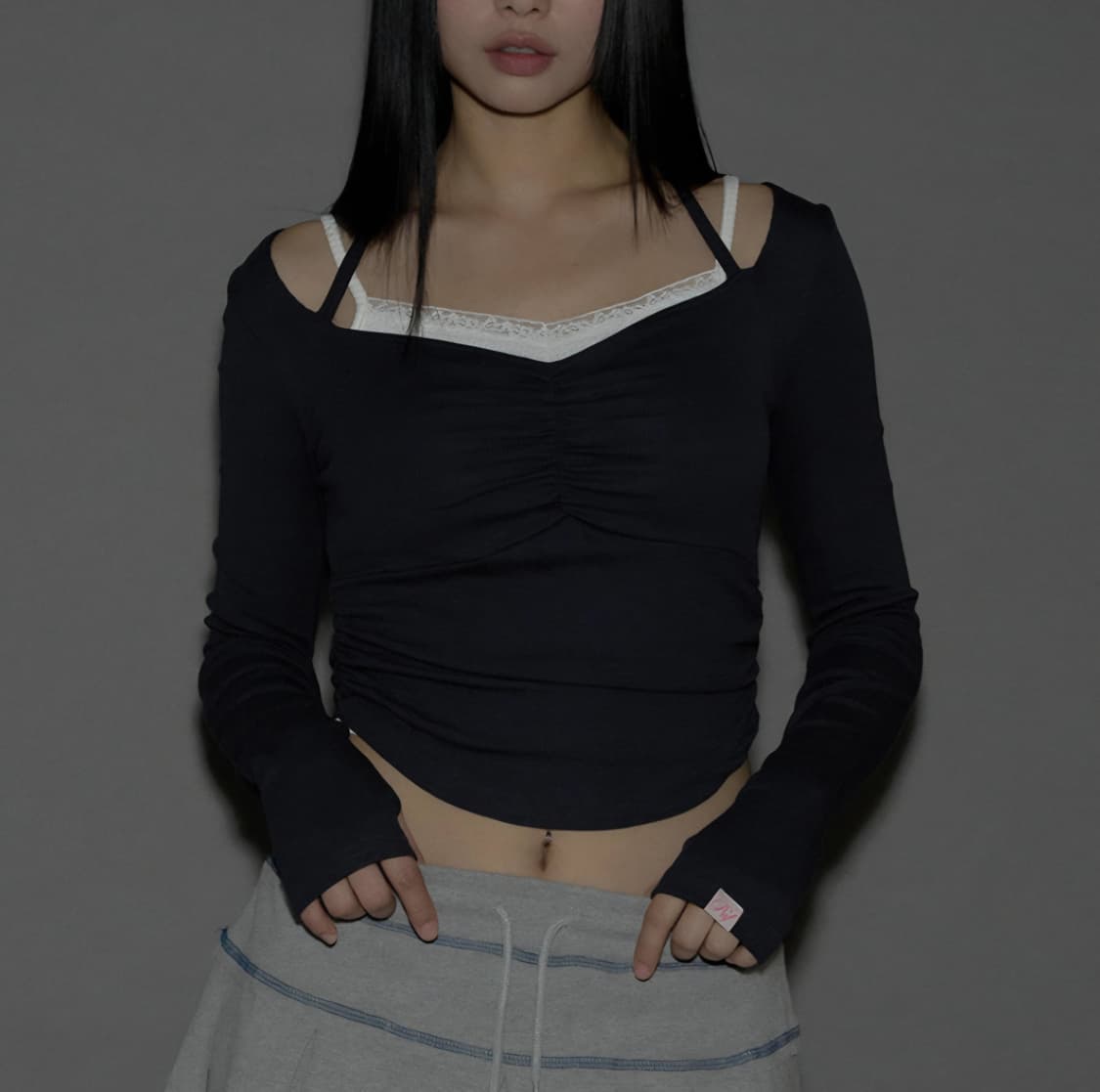 플리즈노팔로우 지젤탑 쿨차콜 상품이미지2