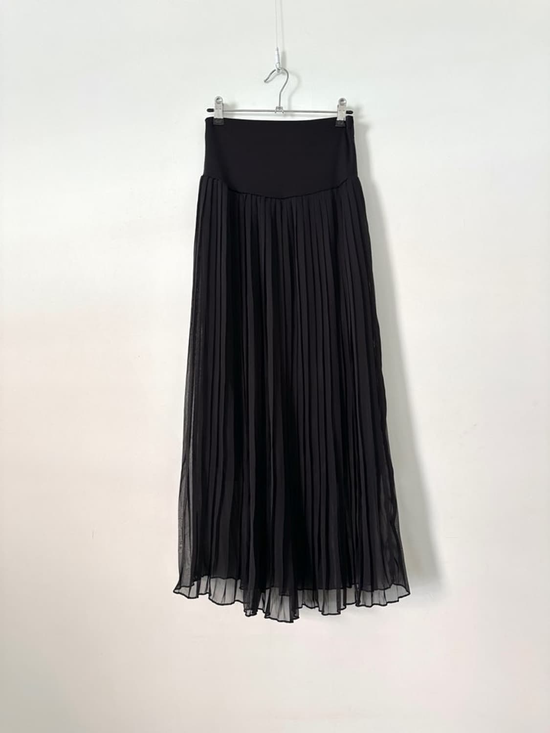 waist banding pleats skirt / black 상품이미지3