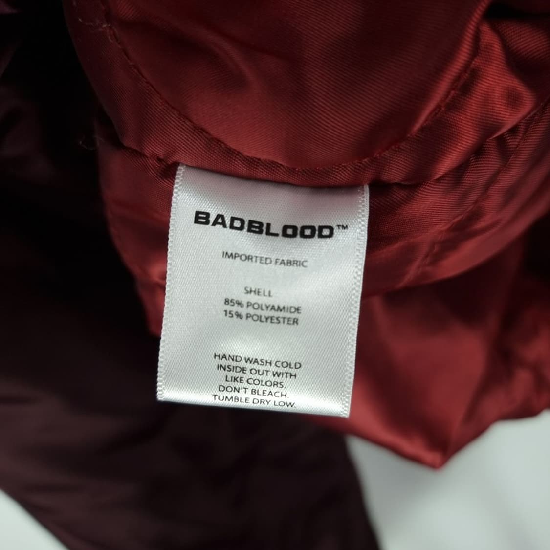 [배드블러드] 그래픽 자수 오버핏 사틴 블루종 자켓 버건디 M19213 상품이미지10